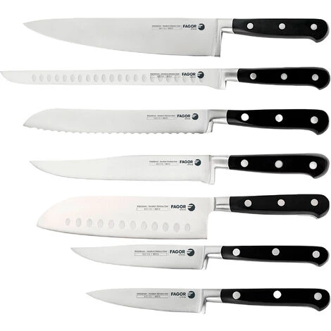 FAGOR Couper Jeu De 7 Couteaux De Cuisine Professionnel Acier Inoxydable Couteau Chef Santoku 3 FAGOR Couper Jeu De 7 Couteaux De Cuisine Professionnel Acier Inoxydable Couteau Chef Santoku