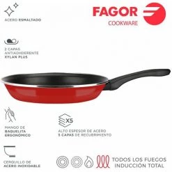 *s.of*sarten Optimax ø20cm Acier Rouge Aisi 430 Fagor